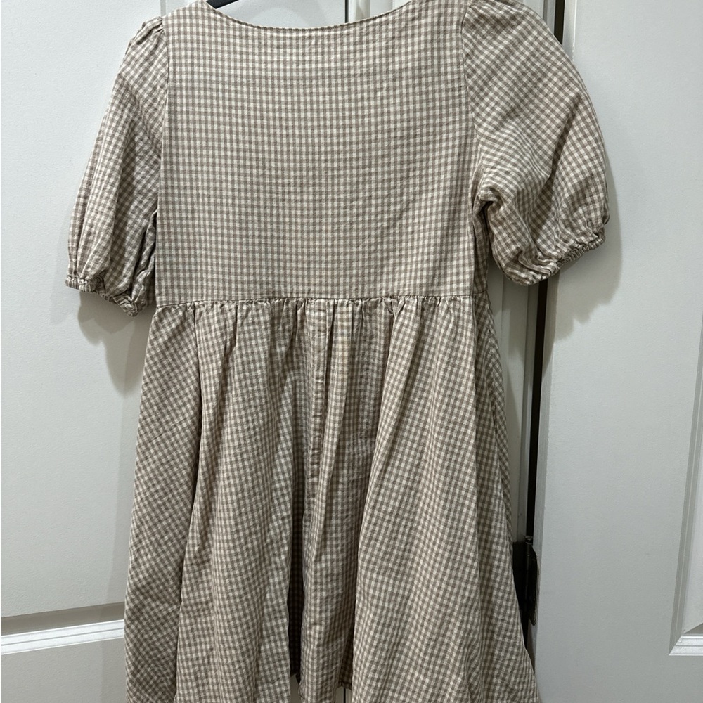 Mod Ref Kids Gingham Dress in Beige